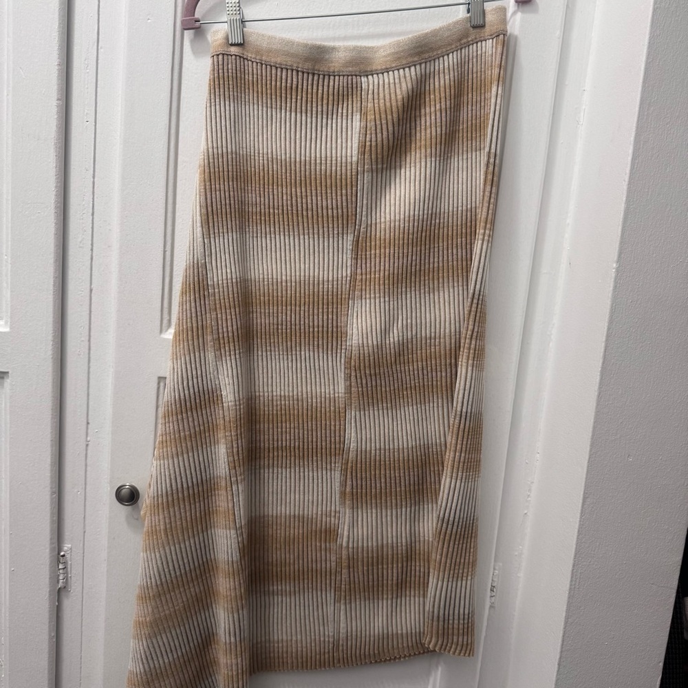 Simkhai Caelan Asymmetrical Ribbed Skirt in Sand Multi - Picture 8 of 11